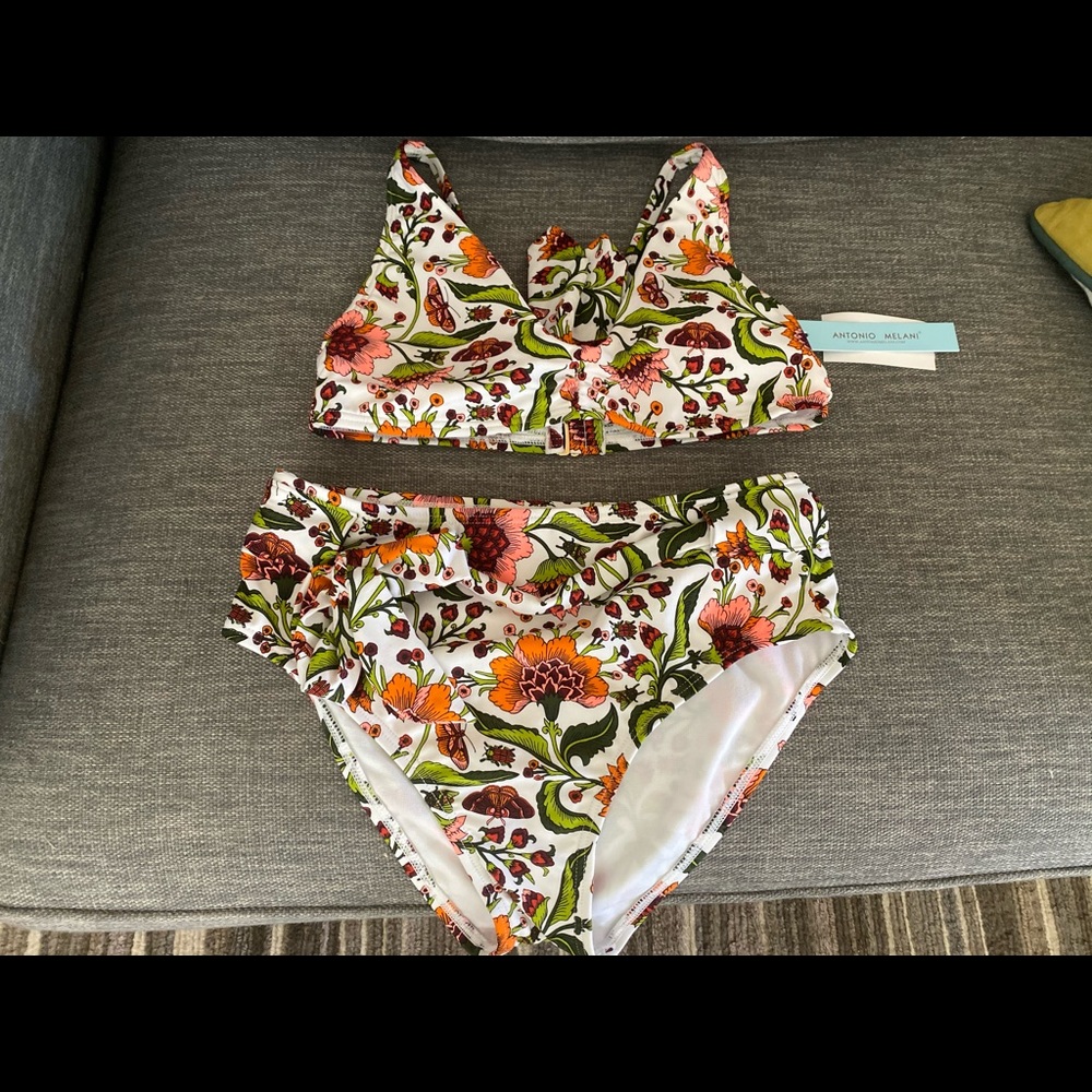 BIKINI Full Bloom Tie Front High Waist Swim Bottom